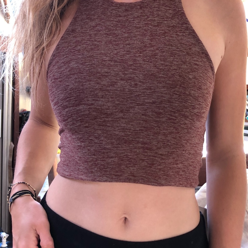 Cute Razor Back Soft Burgandy Sports Bra XS Beyond Yoga